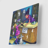 Uitchecken bibliotheek vierkante klok (Hoek)