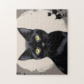 Uitdagende 252-delige zwarte kat legpuzzel (Verticaal)