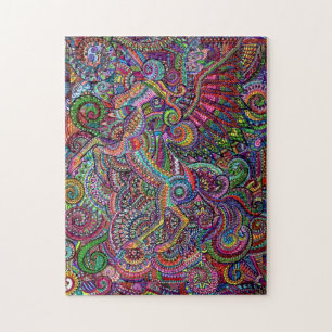 Uitdagende Jigsaw Unicorn Mandala Kunstwerk Legpuzzel