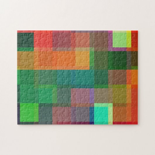 Uitdagende Kleurenblok Kunst Kleurrijke Puzzel Legpuzzel (Horizontaal)