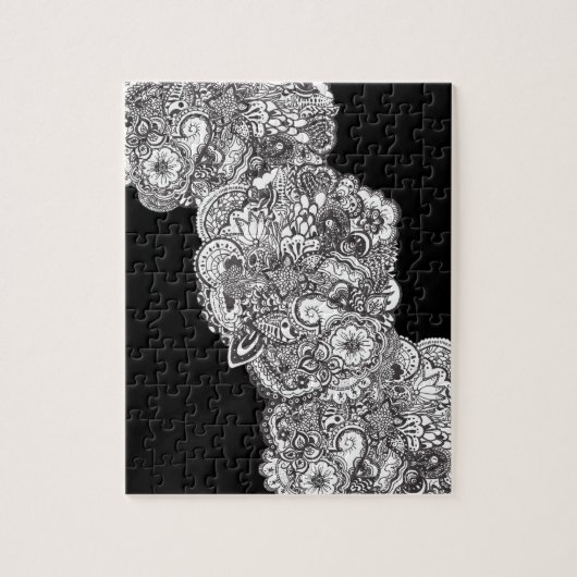 uitdagende zwarte en witte puzzel legpuzzel (Verticaal)