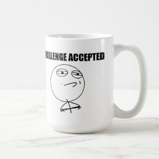 Uitdaging geaccepteerd koffiemok