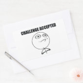 Uitdaging geaccepteerd rechthoekige sticker (Envelop)