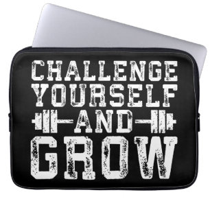 Uitdaging voor jezelf en groei - Inspirerend Laptop Sleeve