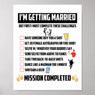 Uitdagingen voor vrijgezellenfeest - Funny Groom C Poster