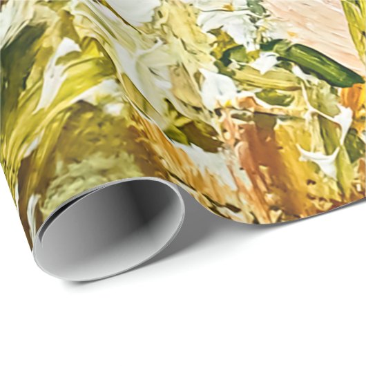 Uitdrukkende in reliëf gemaakte verf op canvas, ge cadeaupapier (Rol Hoek)