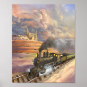 Uitdrukking naar nostalgie: Retro Railroad Poster (Voorkant)