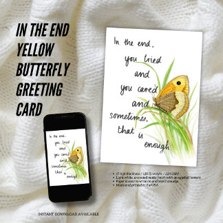 Uiteindelijk is het Yellow Butterfly Wenskaart Kaart