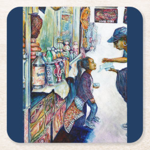 Uiteindelijk levert hoop op vierkante kartonnen onderzetter