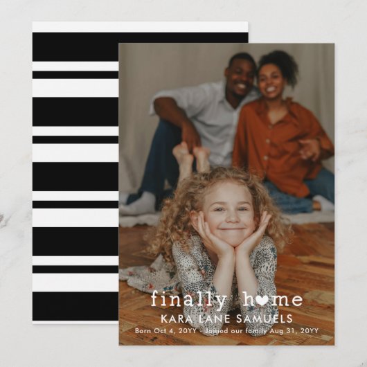 Uiteindelijk Thuis Hart Foto Adoptieaankondiging Aankondiging (Voorkant / Achterkant)