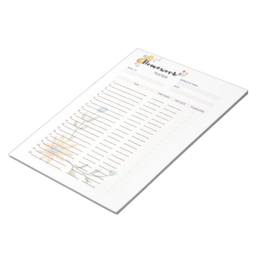 Uiteindelijke huiswerkplanner sjabloon notitieblok (Schuin)