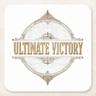 Uiteindelijke overwinning vierkante kartonnen onderzetter