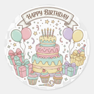 Uiteindelijke verjaardagsviering: Cake, Cadeaus & Ronde Sticker