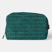  uiterlijk Blauwgroen Harlekijnmonogram Toilettasje (Achterkant)