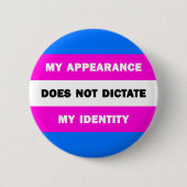 Uiterlijk =/= identiteit. ronde button 5,7 cm (Voorkant)