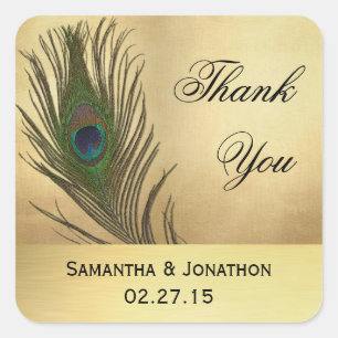  uiterlijk Peacock Feather Wedding Favor Labels