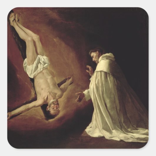 Uiterlijk van St. Peter op St. Peter Nolasco Vierkante Sticker (Voorkant)