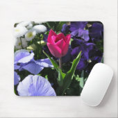 Uiterst kleine Roze Tulp Mousepad Muismat (Met muis)