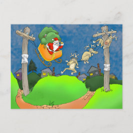 Uitgaan met de kerstman. feestdagenkaart