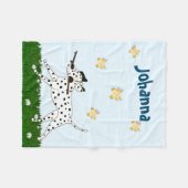 Uitgaand Dalmatiaans Hondenliefhebber Fleece Deken (Voorkant (Horizontaal))
