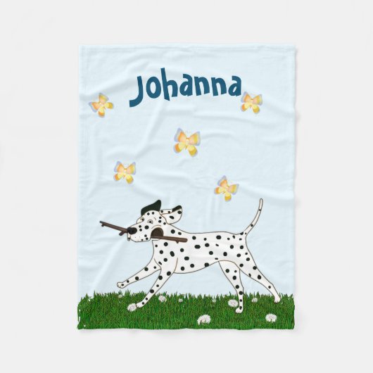 Uitgaand Dalmatiaans Hondenliefhebber Fleece Deken (Voorkant)
