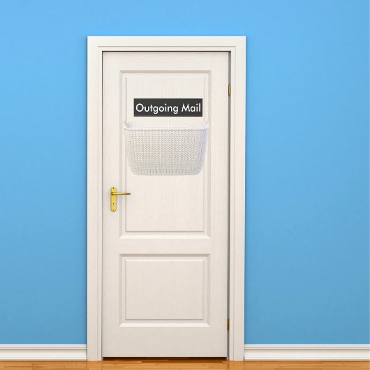 uitgaande post zwart deurbordje