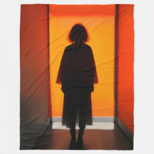 Uitgang in Sinaasappel – Bold Silhouette Wall Art Fleece Deken