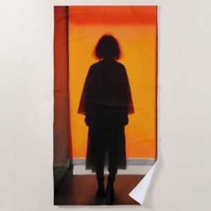 Uitgang in Sinaasappel – Bold Silhouette Wall Art Strandlaken