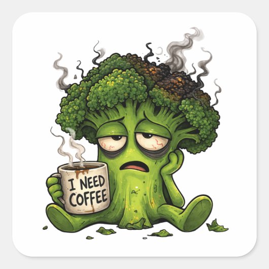Uitgebrande Broccoli Sticker (Voorkant)