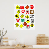 Uitgebreid Classic Road Sign Poster 21-objecten (Keuken)