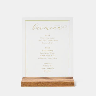 Uitgebreid menu bord voor gouden staven