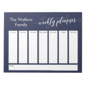 Uitgebreid script Simple Navy Weekly Planner Notitieblok (Voorkant)
