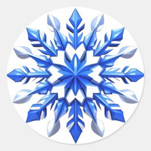 Uitgebreid Snowflake-ontwerp Ronde Sticker