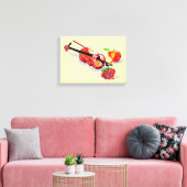 Uitgebreide Canvas Afdrukken: Violin Roos en appel (Insitu (Woonkamer))