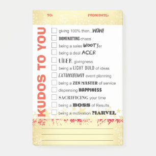 Uitgebreide erkenning van werknemers na de toekenn post-it® notes