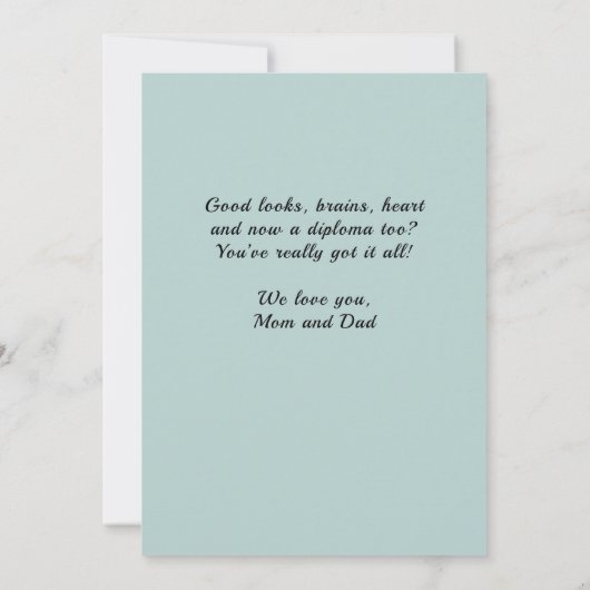 Uitgebreide felicitaties Afstuderen Afstuderen Pet Kaart (Achterkant)