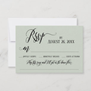 Uitgebreide Flourishes Script Nummerverzoek RSVP Kaartje