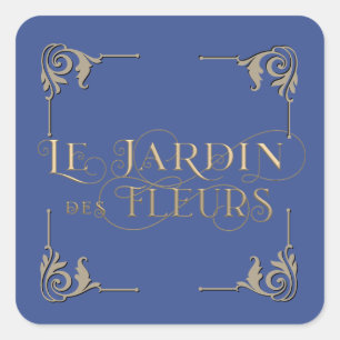 Uitgebreide Franse Bloemen Tuin Jardin des Fleurs Vierkante Sticker