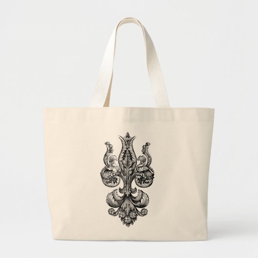 Uitgebreide Franse Fleur De Lis Totebag Grote Tote Bag (Voorkant)