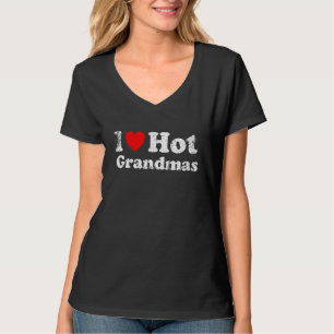 Uitgebreide geklapte grunge in stijl I Love Hot Gr T-shirt