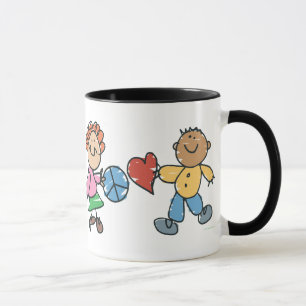 Uitgebreide handen van vrede en liefde mok