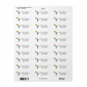 Uitgebreide Hummingbird return address Label (Full Sheet)