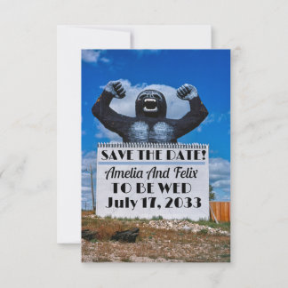 Uitgebreide huwelijksuitnodiging, rare leuke bruil save the date
