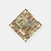 Uitgebreide  kerstbekkencollage servet (Hoek)