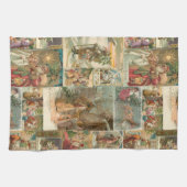 Uitgebreide  kerstbekkencollage theedoek (Horizontaal)