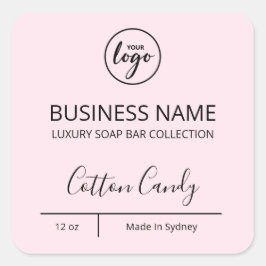 Uitgebreide Luxury Logo Pastel Pink Soap Bar Label
