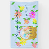 Uitgebreide paasmandje en bloemen spandoek (Verticaal)