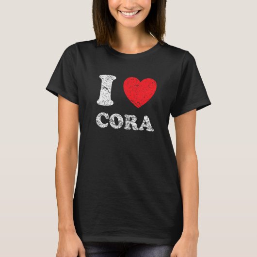 Uitgebreide slurk in stijl I Love Cora T-shirt (Voorkant)