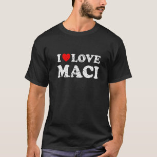 Uitgebreide slurp in stijl I hou van Maci T-shirt