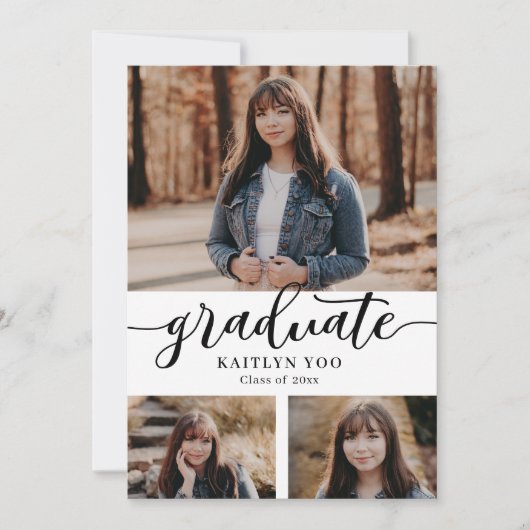 Uitgebreide smaak Editable Color Afstuderen Invita Kaart (Voorkant)